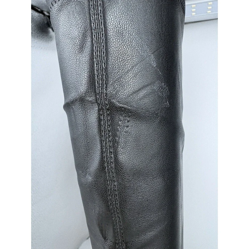 Naked Wolfe Black Stretch Platform Knee High Boots “Impact” Sz 10 Emo Goth Alt